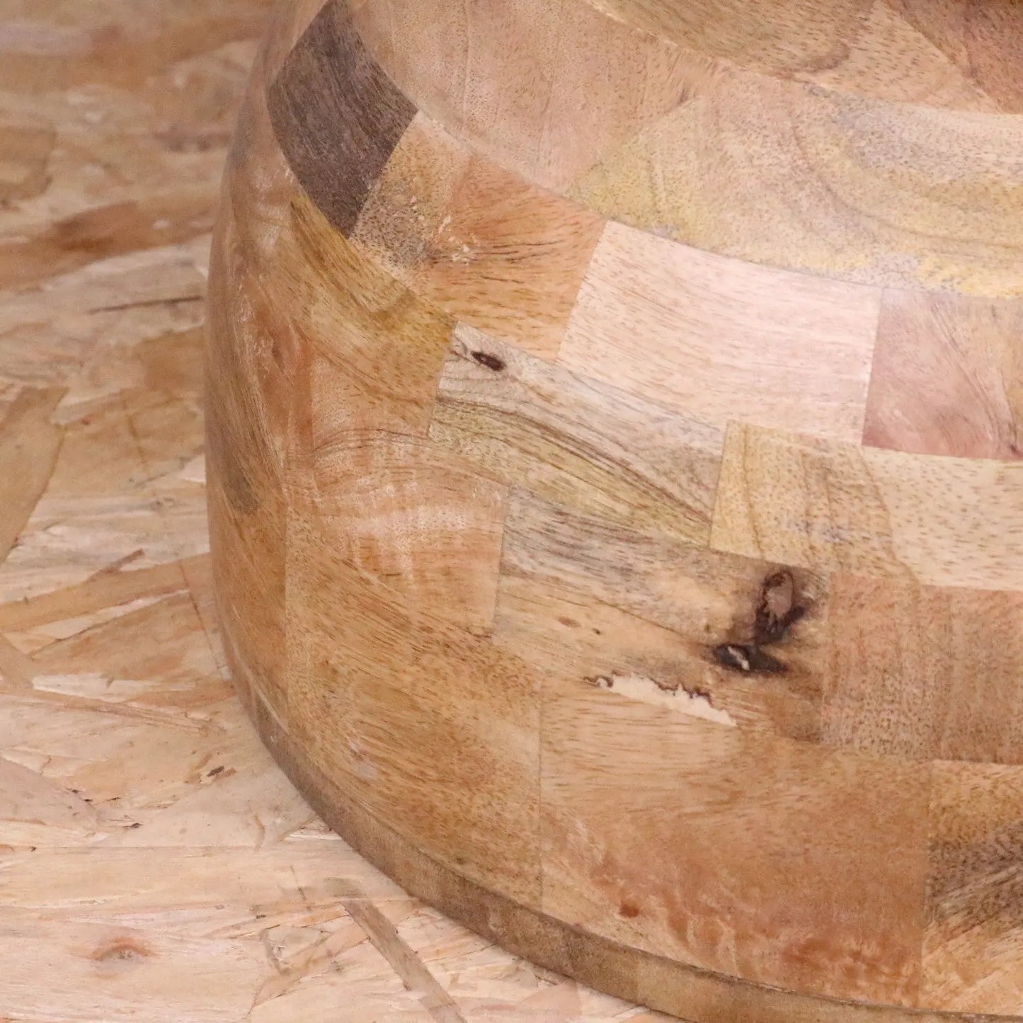 Jivana Mango Wood Side Table - Closeup of Base