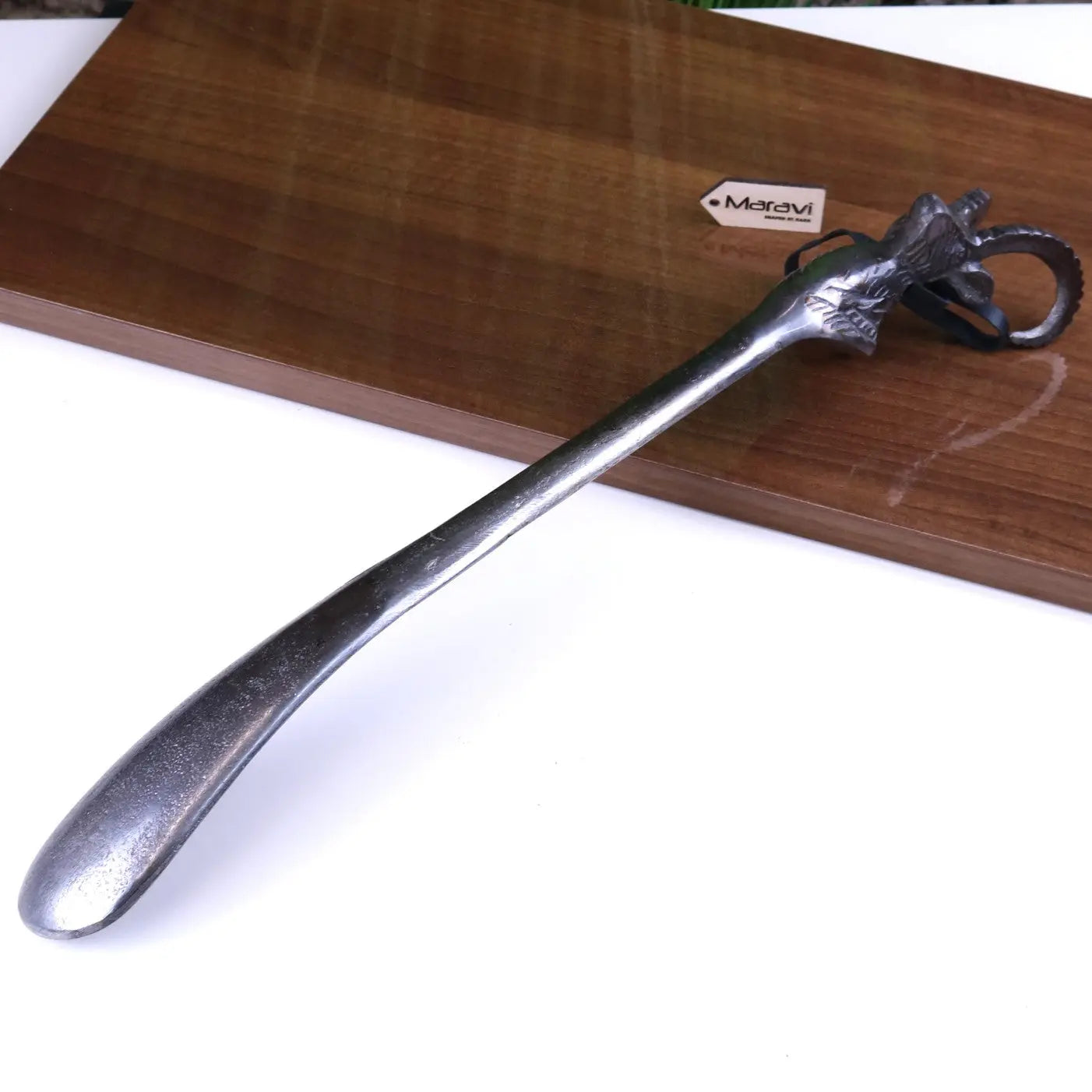 Kasha Ram's Head Antique Style Shoe Horn Gunmetal - Main Image