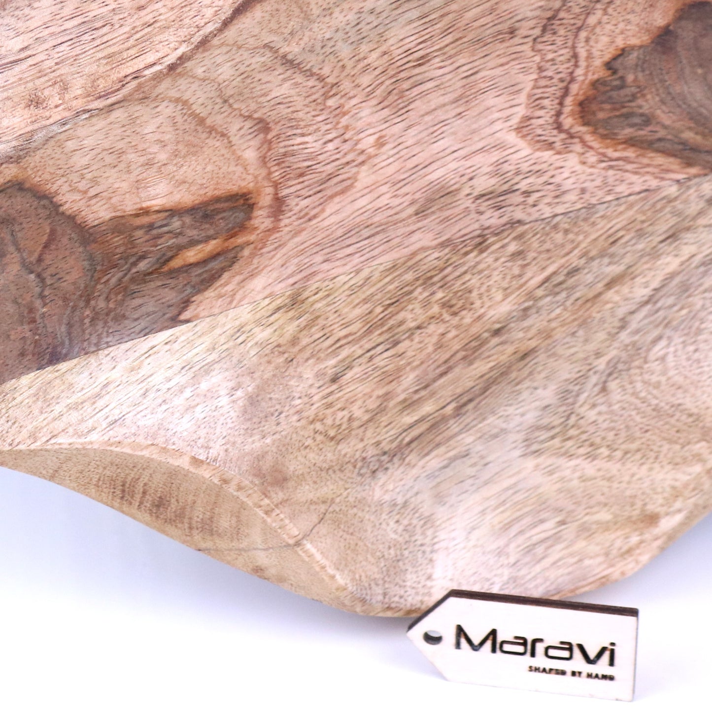 Kavira Divided Serving Dish Mango Wood - Closeup of Wood grain