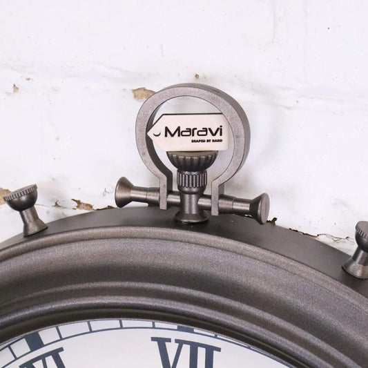 Large Wall Cog Clock Clock Pocket Watch Style - Closeup of Handle