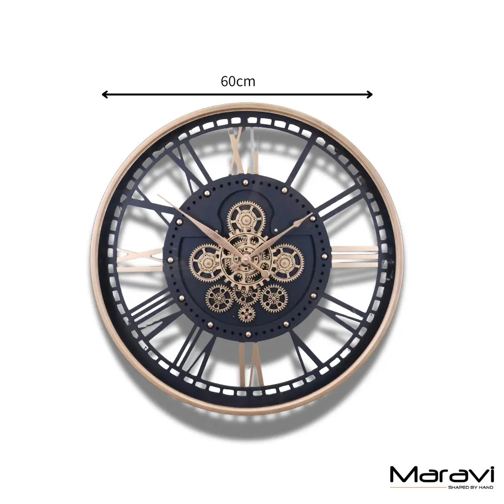 Large Wall Cog Clock Skeleton Style - Dimensions