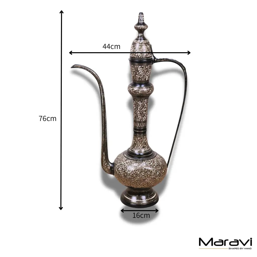 Aravalli Aftaba Brass Arabian Jug Vase Ornament 76cm - Dimensions