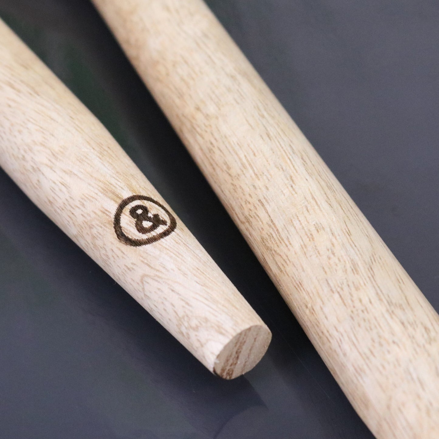 Marula Heart Wooden Spoon Set of 2 - Closeup of Logo on Handle