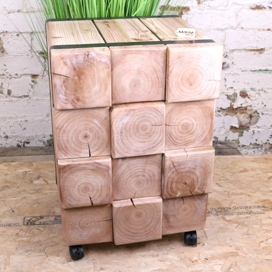 Merani Rustic Wooden Bedside Cabinet - Main Image