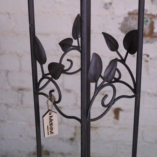 Metal Garden Obelisks Set of 3 - Closeup of Leaf Details