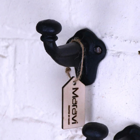 Molari Single Coat Hook Tobar Style Set of 3 - Closeup of 1 Hook