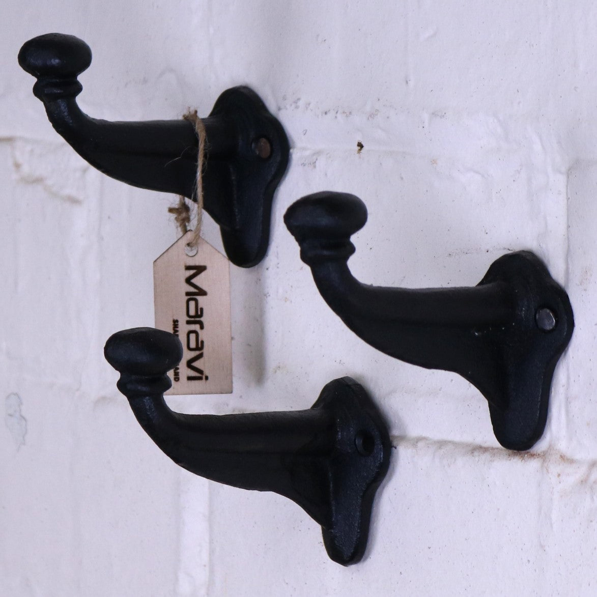 Molari Single Coat Hook Tobar Style Set of 3 - Side View
