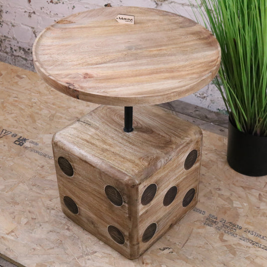 Monira Dice Side Table - Angled Top View