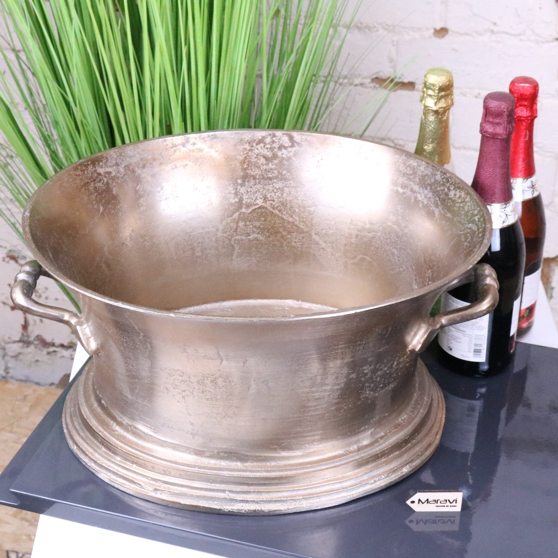 Moyar Champagne Bucket Large Ice Bath Champagne Gold - Angled Top View