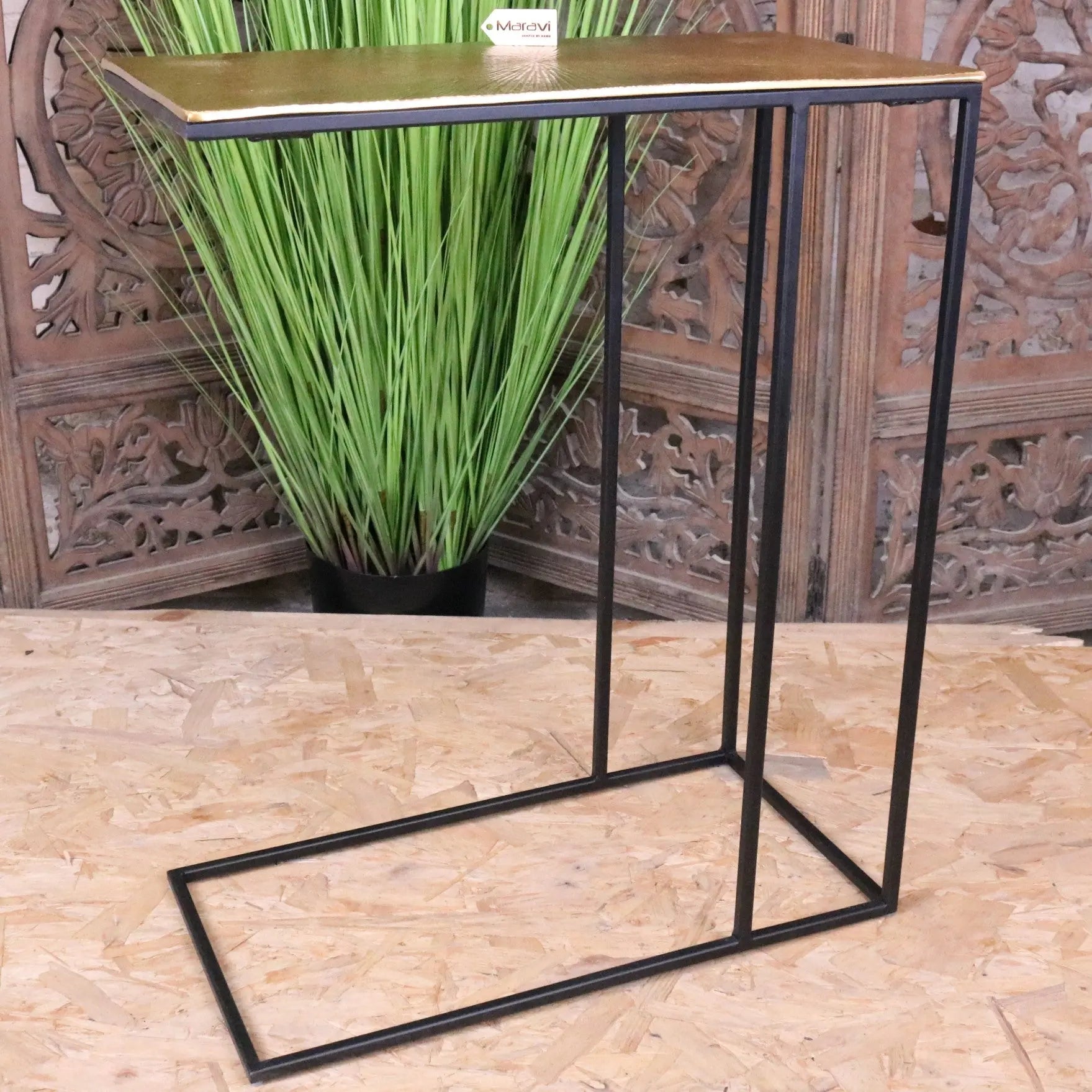 Nalora Gold Sofa Table - Front View