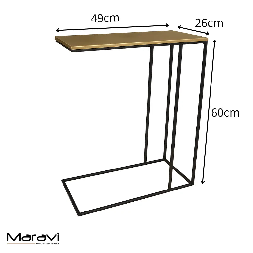 Nalora Gold Sofa Table Dimensions