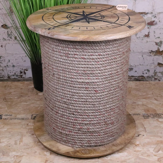 Noreya Rope Reel Nautical Table Compass Top - Main Image