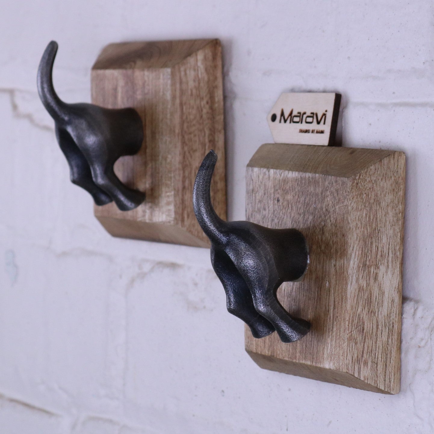 Odhari Dog Tail Hooks Set of 2 - Side View