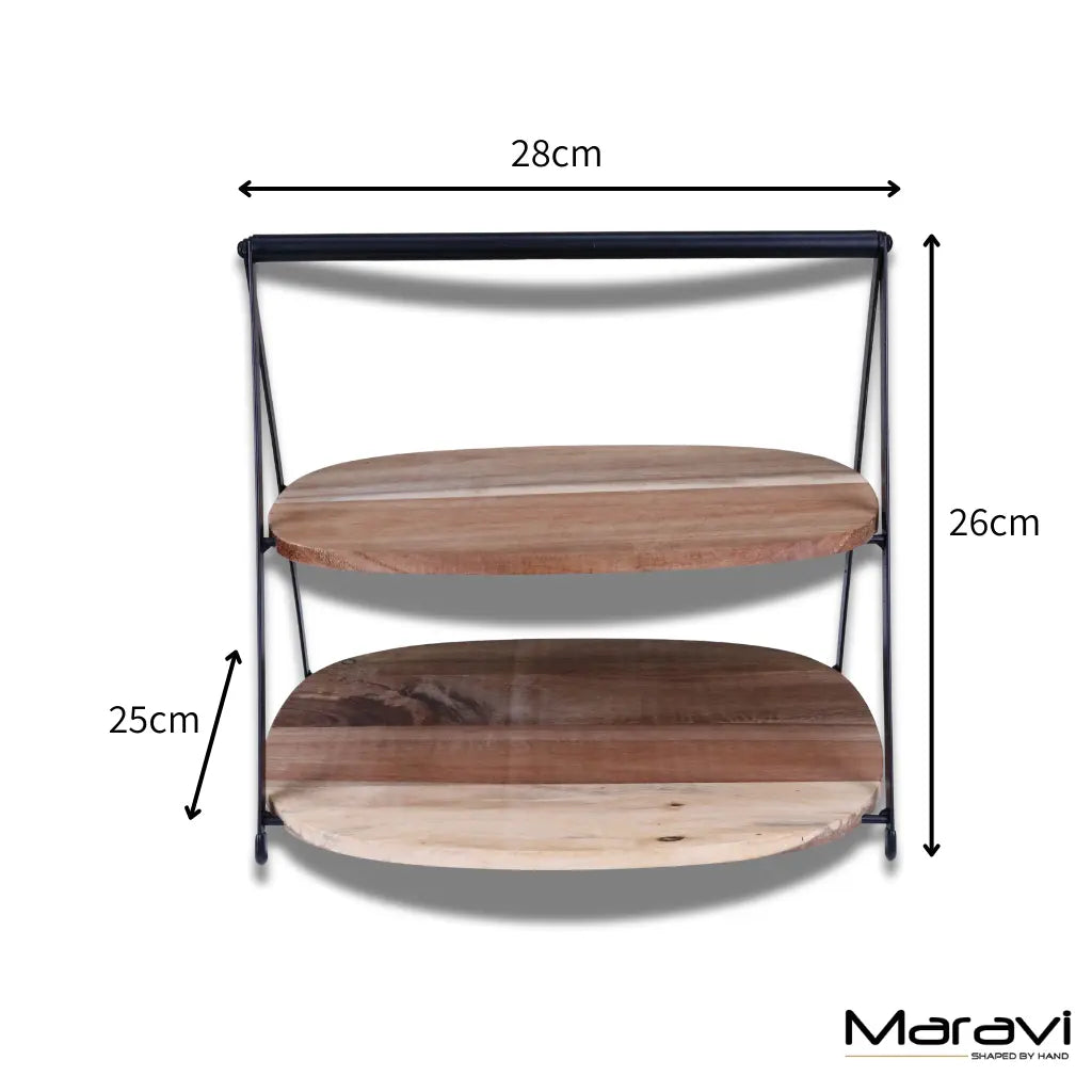 Revika 27cm 2 Tier Cake Stand Maravi