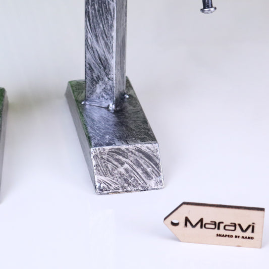 Silver Robot Ornament Springy Rectangular Bobble Head