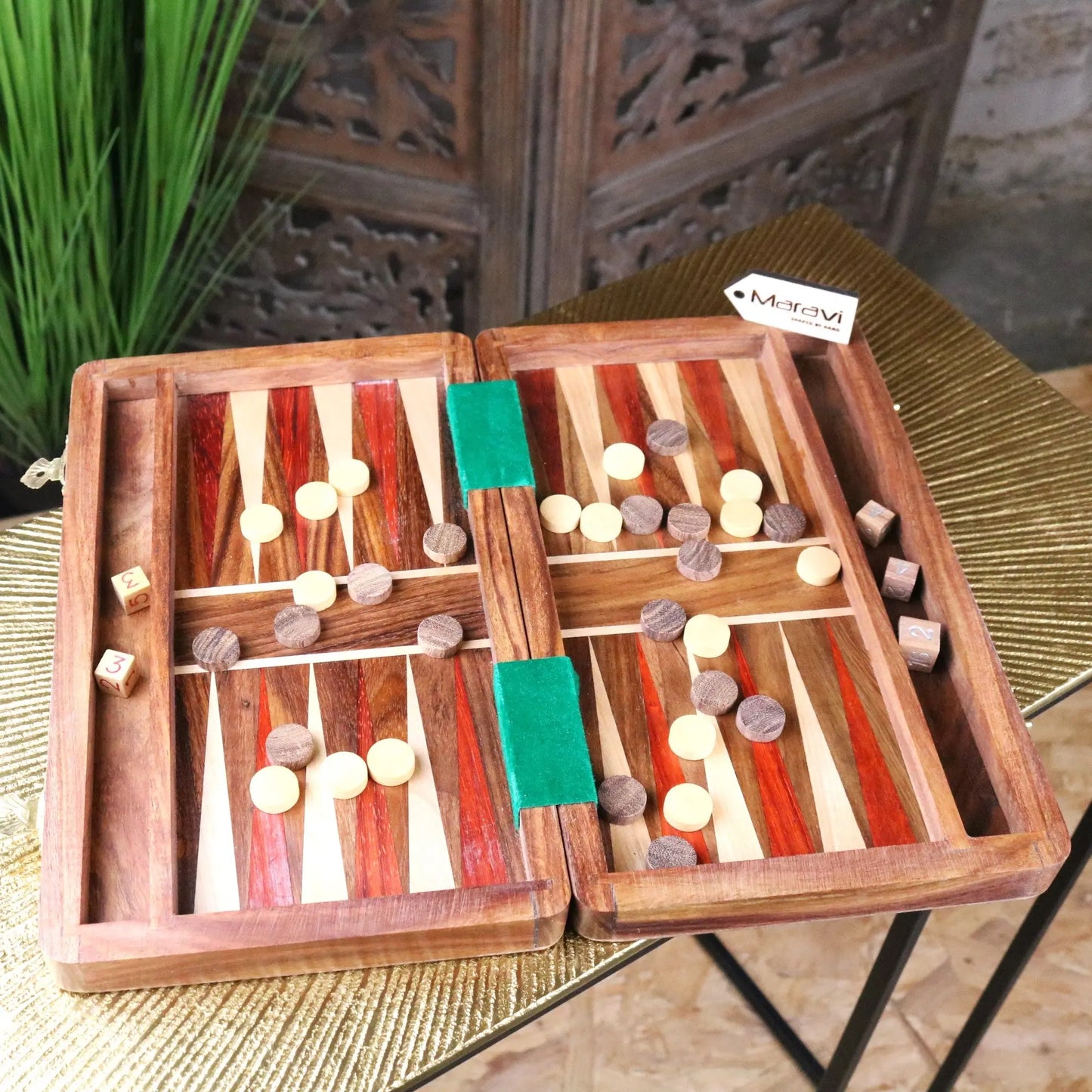 Taksha Wooden Backgammon Board Game - Main Image