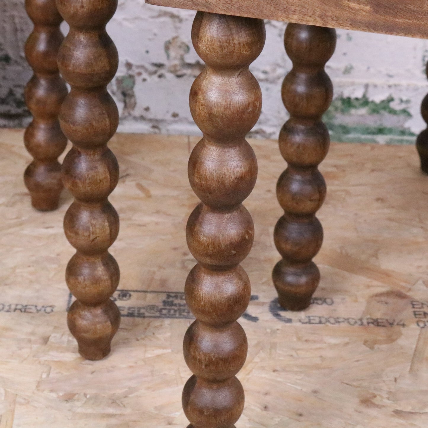 Tivani Wooden Side Table Set of 2 Bobbin Legs - Closeup of Bobbin Legs
