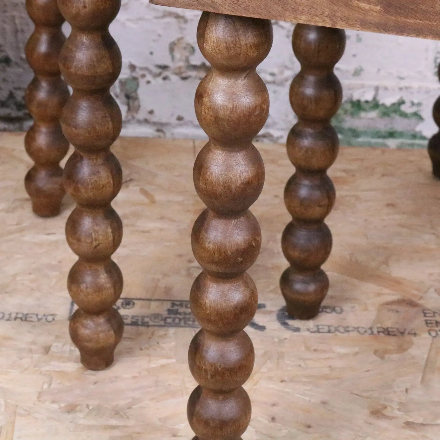 Tivani Wooden Side Table Set of 2 Bobbin Legs - Closeup of Bobbin Legs