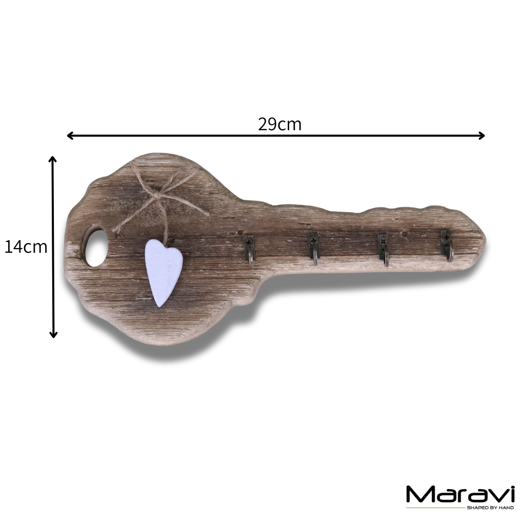 Torani Wooden Key Shape Key Holder Dimensions