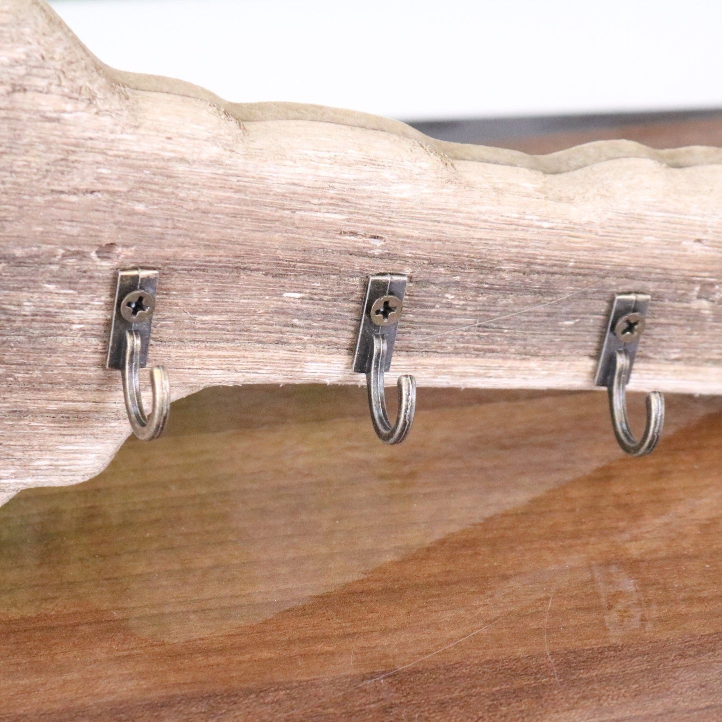 Torani Wooden Key Shape Key Holder - Closeup of Hooks