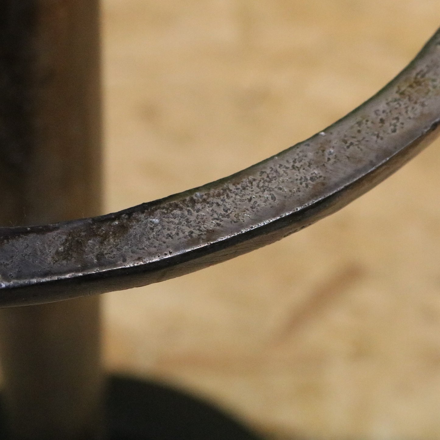 Ural Vintage Metal Coat Stand Gunmetal Colour - Closeup of Distressed Finish