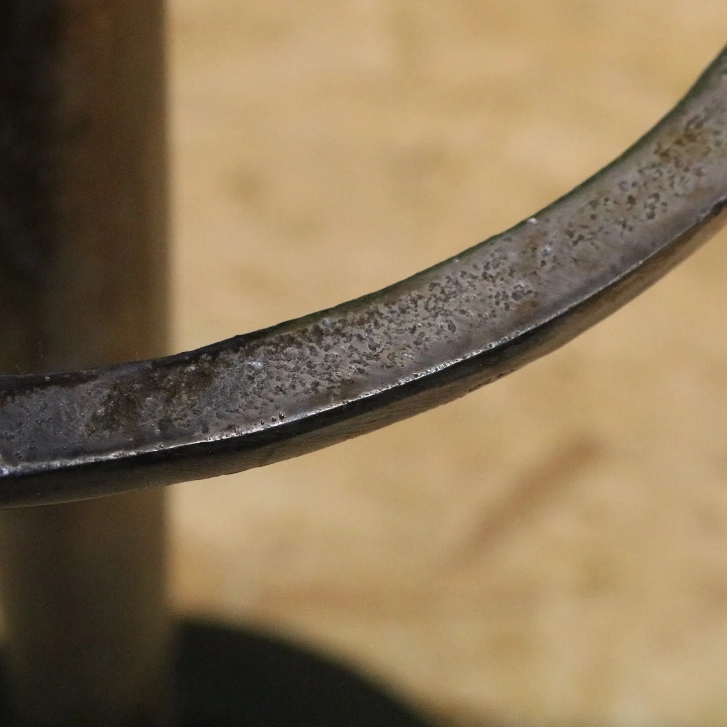 Ural Vintage Metal Coat Stand Gunmetal Colour - Closeup of Distressed Finish
