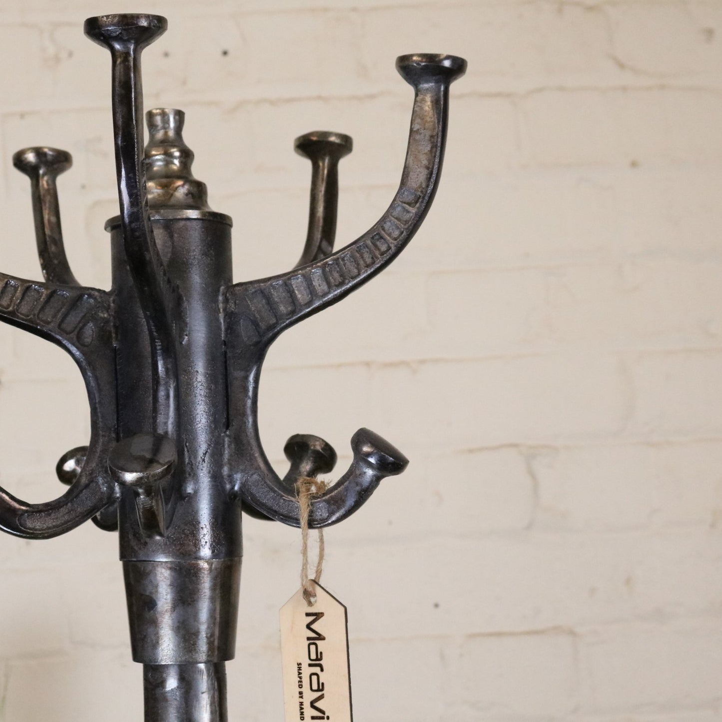 Ural Vintage Metal Coat Stand Gunmetal Colour - Closeup of Coat Hook