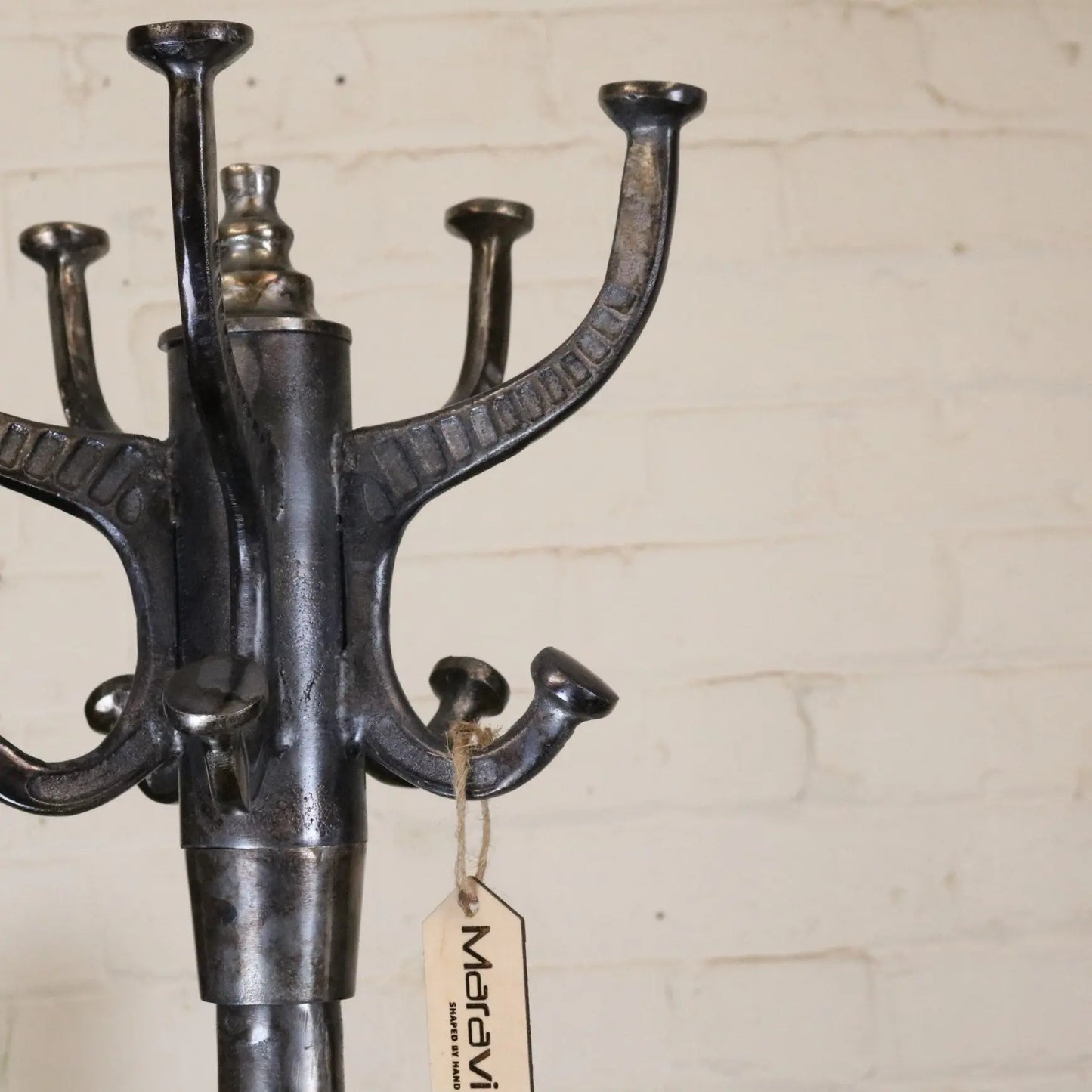 Ural Vintage Metal Coat Stand Gunmetal Colour - Closeup of Coat Hook
