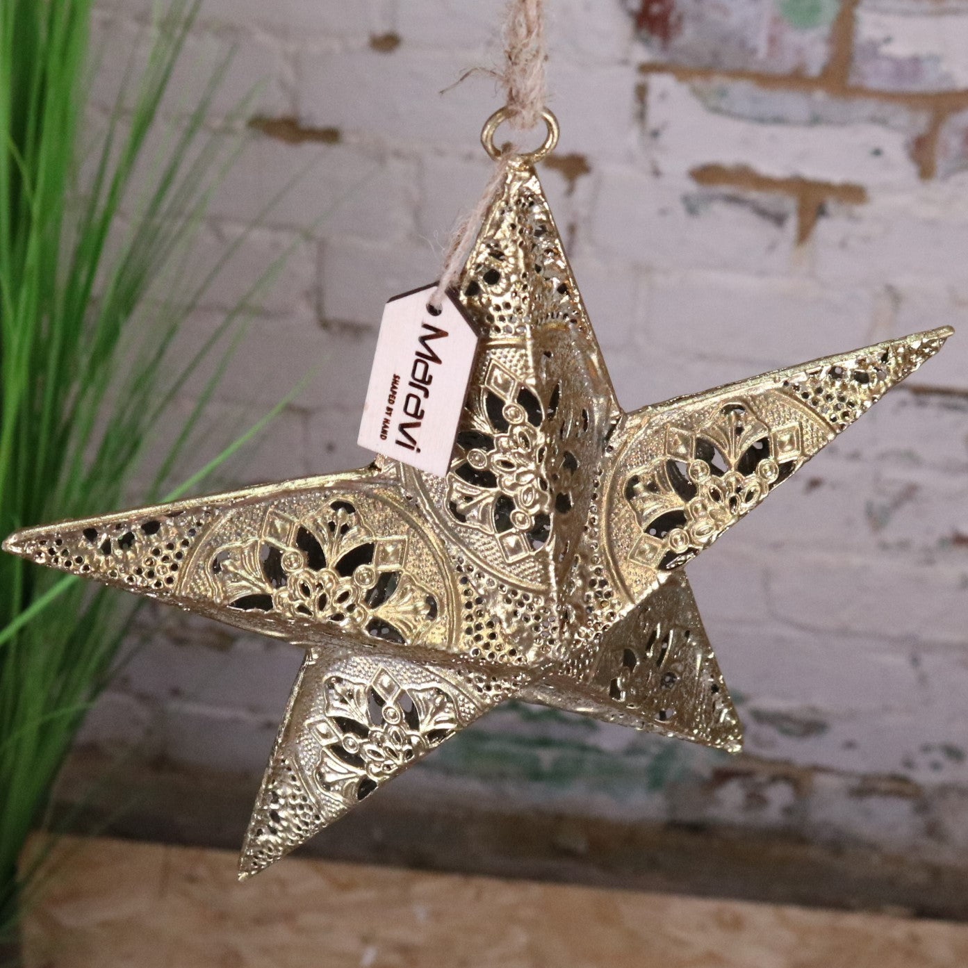 Varnika Metal Hanging Star Decoration Gold - Top View
