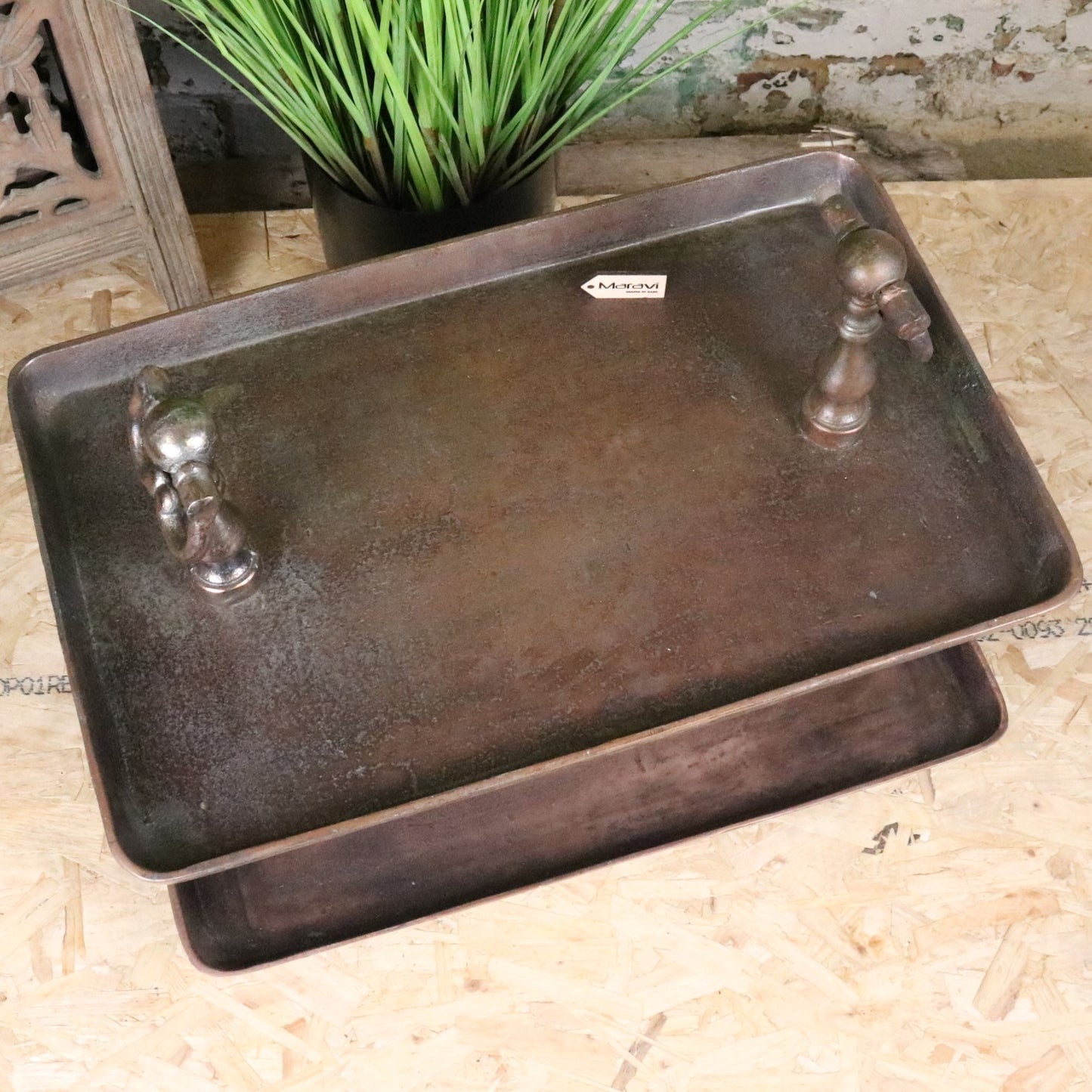 Vintage 2 Tier Serving Tray Copper - Top View