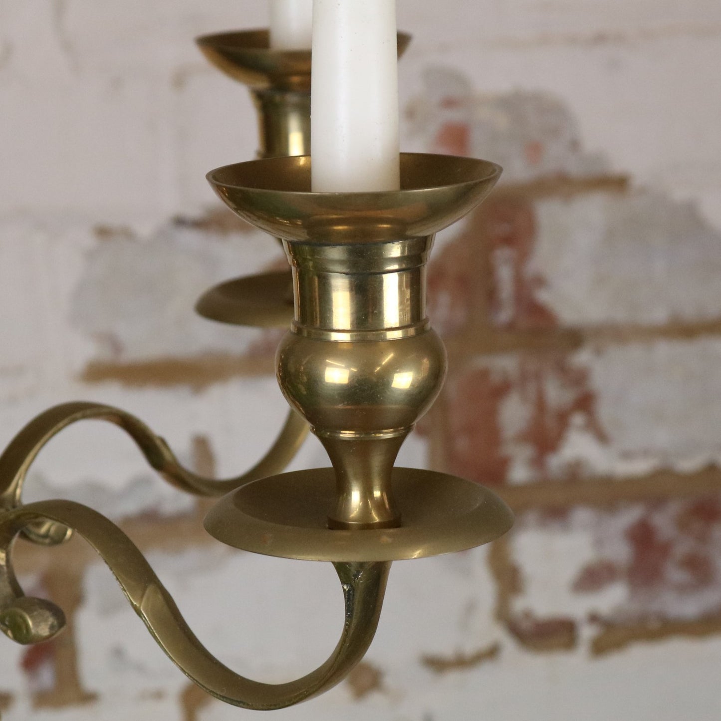 Vintage Brass Candelabra 100cm 5 Candle - Closeup of Candle Holder