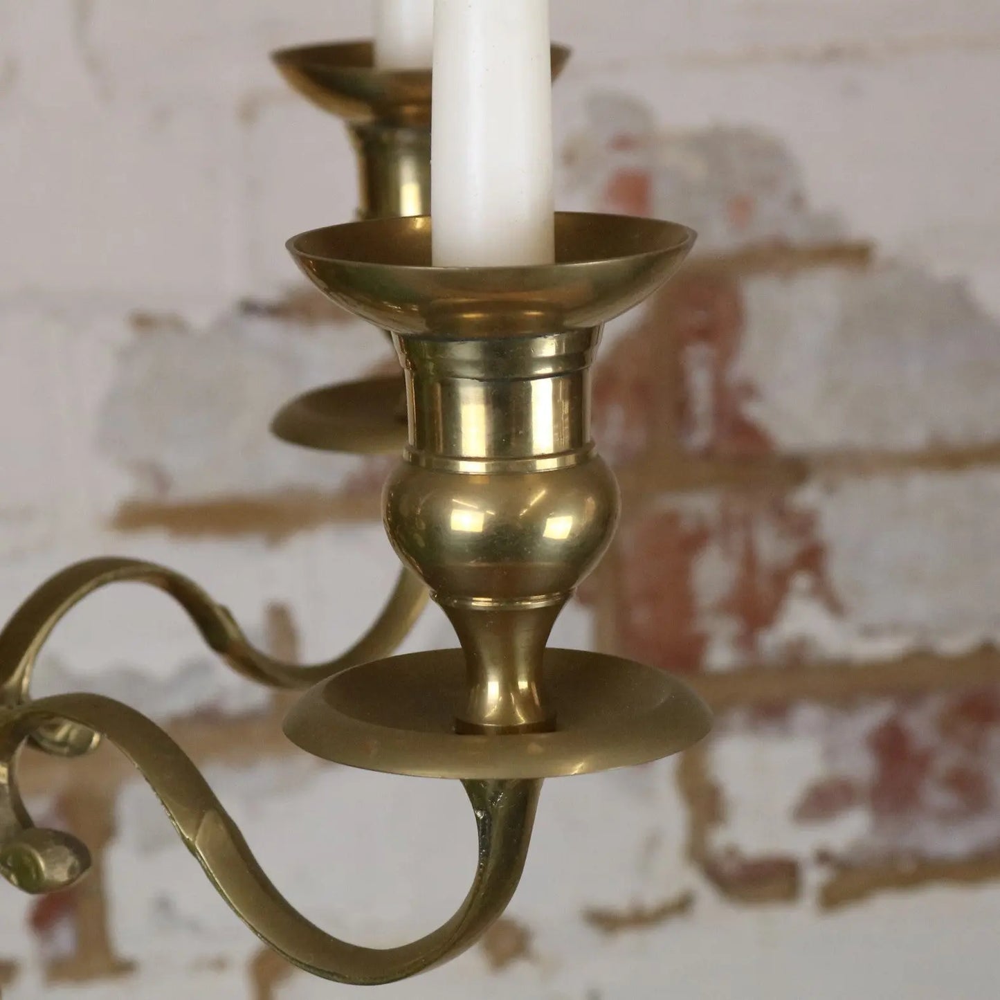 Vintage Brass Candelabra 100cm 5 Candle - Closeup of Candle Holder