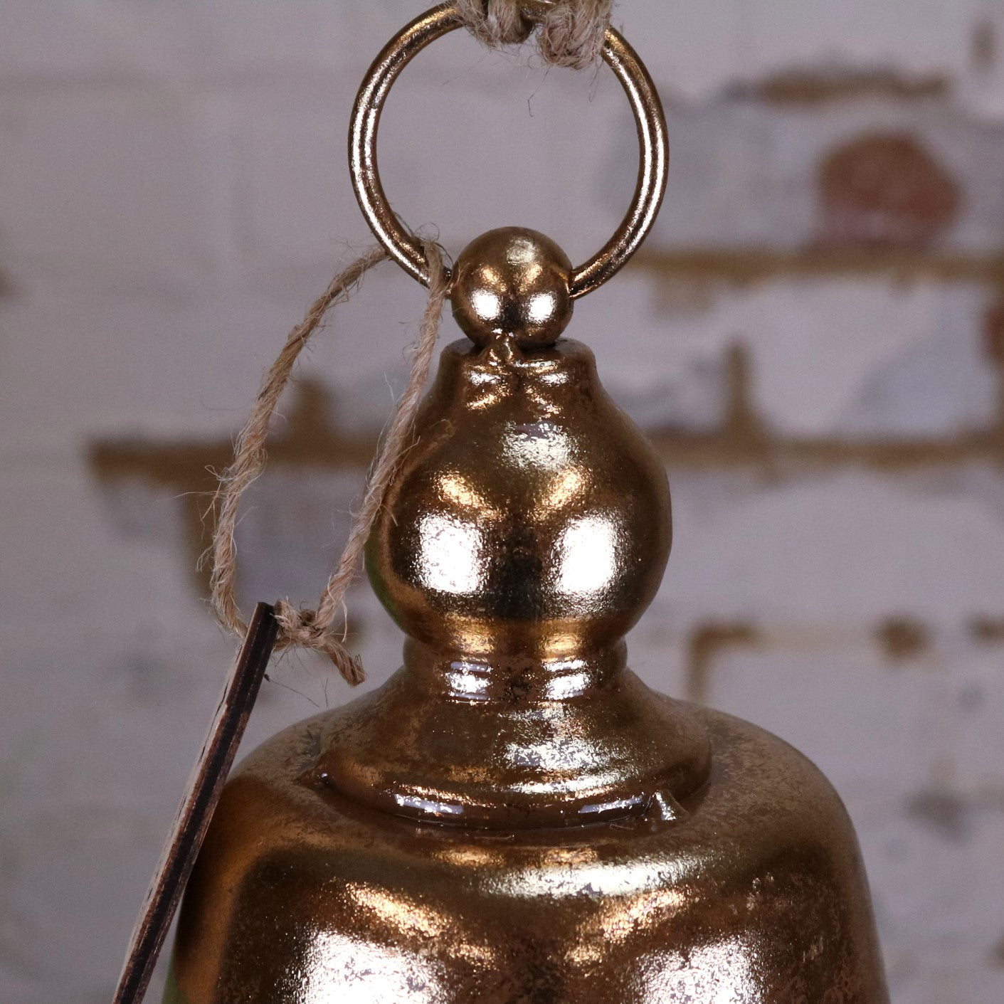 Yanika Hanging Bell Gold Colour 20cm - Closeup of Hanging Ring