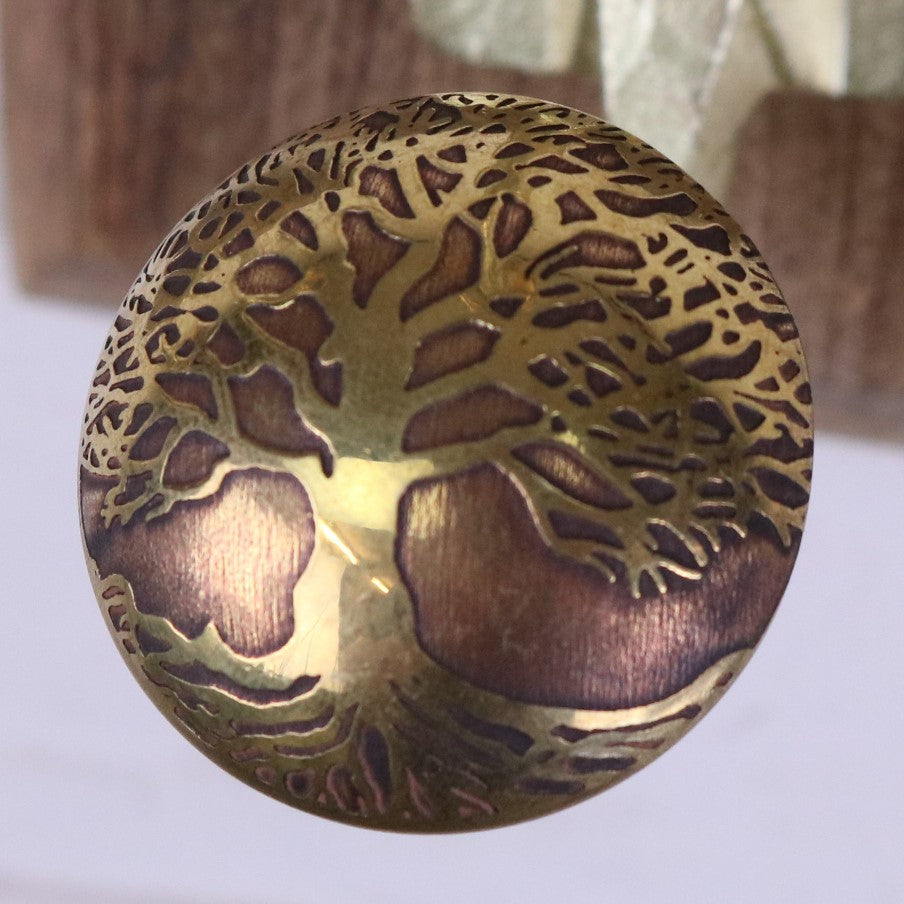 Zerika Antique Gold Coat Hooks Set of 2 - Extra close look at tree of life logo