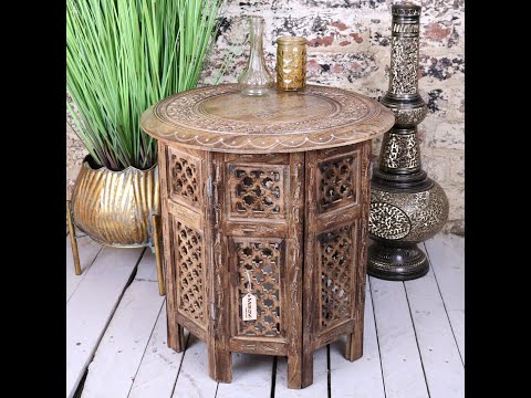 Damodar Large Hand Carved Side Table Video