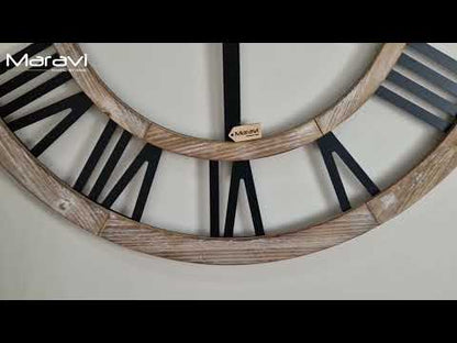 Wooden 90cm Extra Large Skeleton Wall Clock