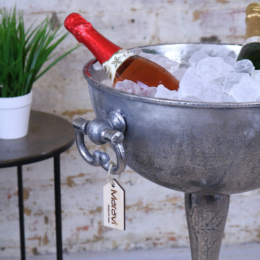 Tumbani Floor Standing Champagne Ice Bucket Tub Handle Closeup