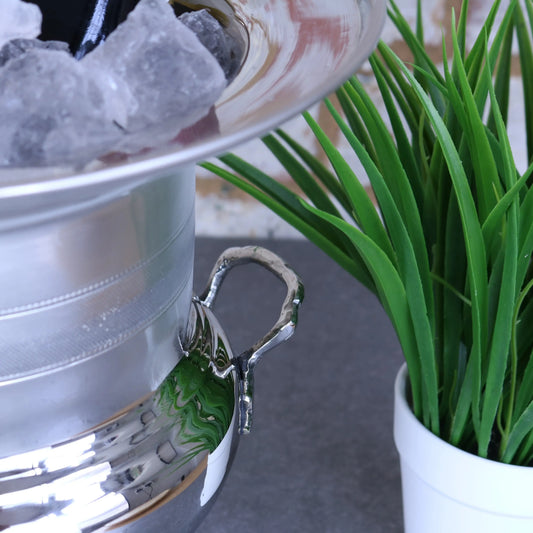 Qutab Vintage Champagne Ice Bucket Handle Closeup