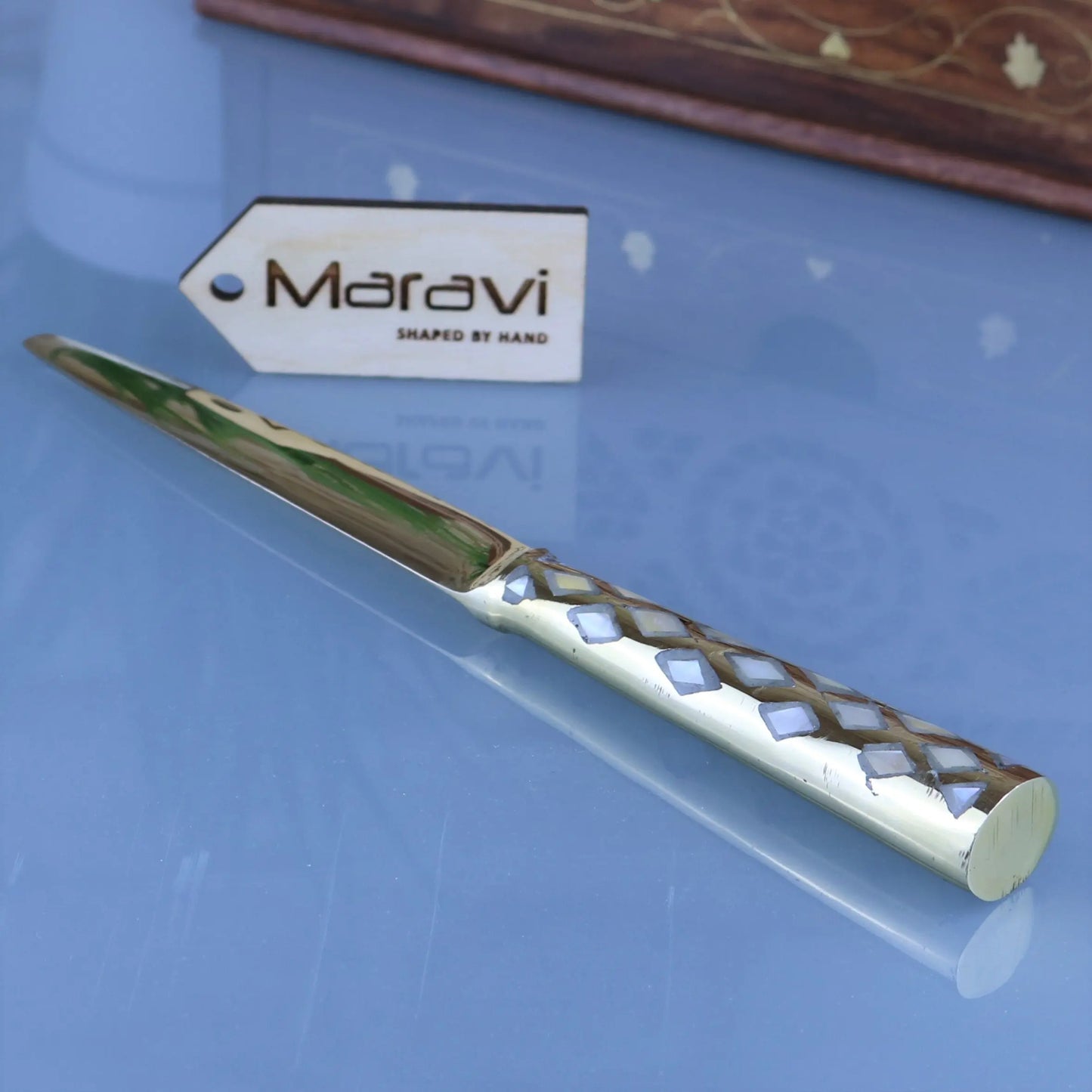 Zuari Brass Magnifying Glass Letter Opener Individual Main Image