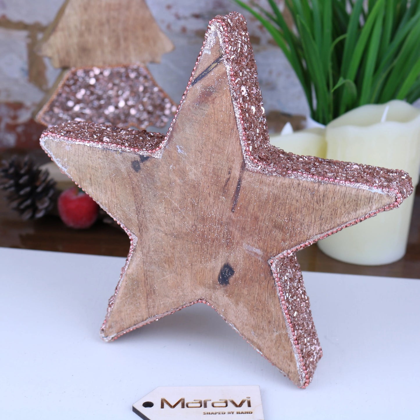 Lovell Decorative Board 20cm Star Copper Jewel Design Maravi