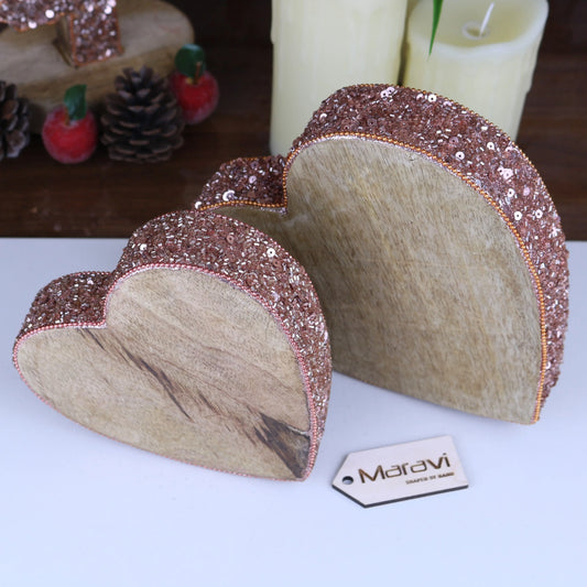 Lovell Decorative Board Heart with Copper Jewel Design Maravi