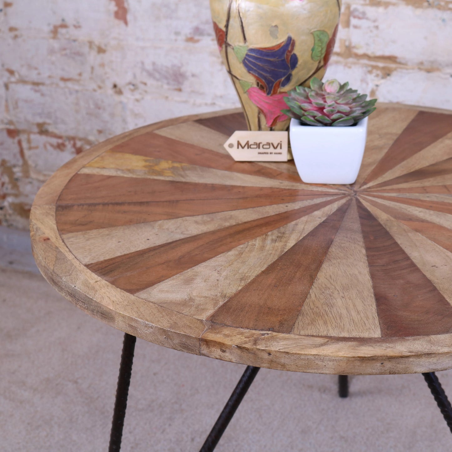 Mogas Small Coffee Table Round Closeup of Tabletop