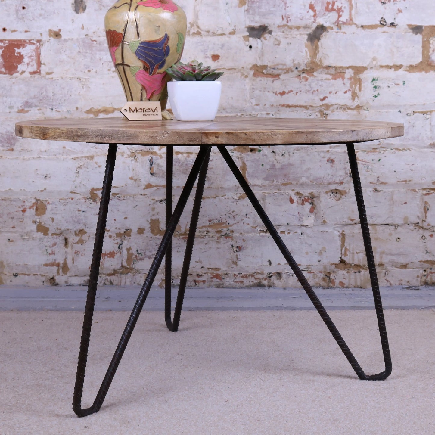 Mogas Small Coffee Table Round Side View to Show Legs