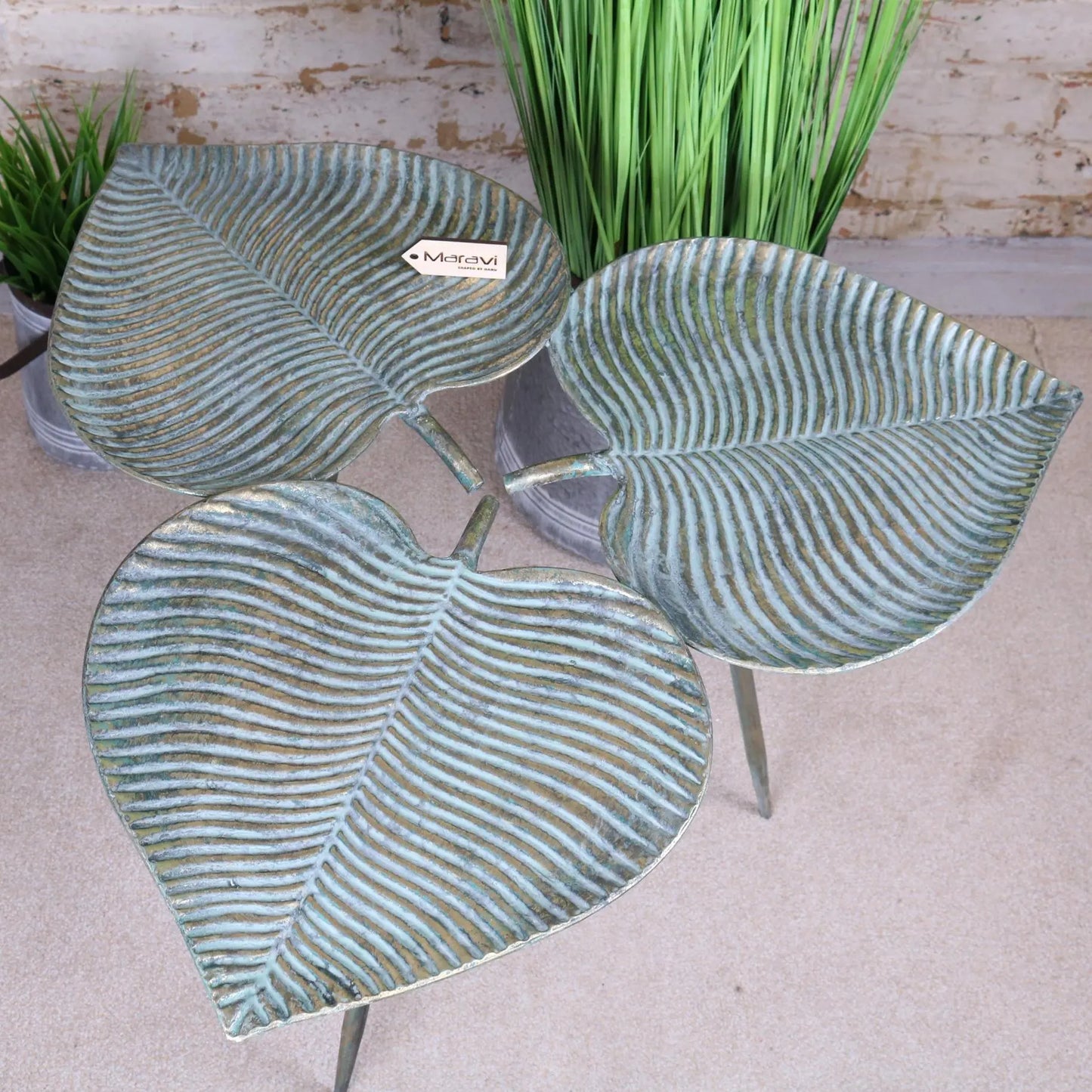 Ramai Three Leaf Shape Side Table Top View