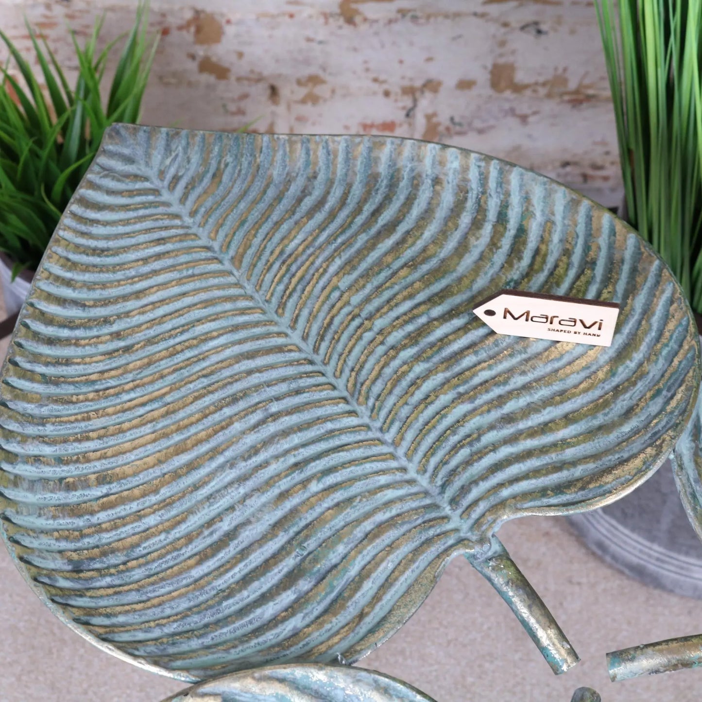 Ramai Three Leaf Shape Side Table Closeup of Leaf