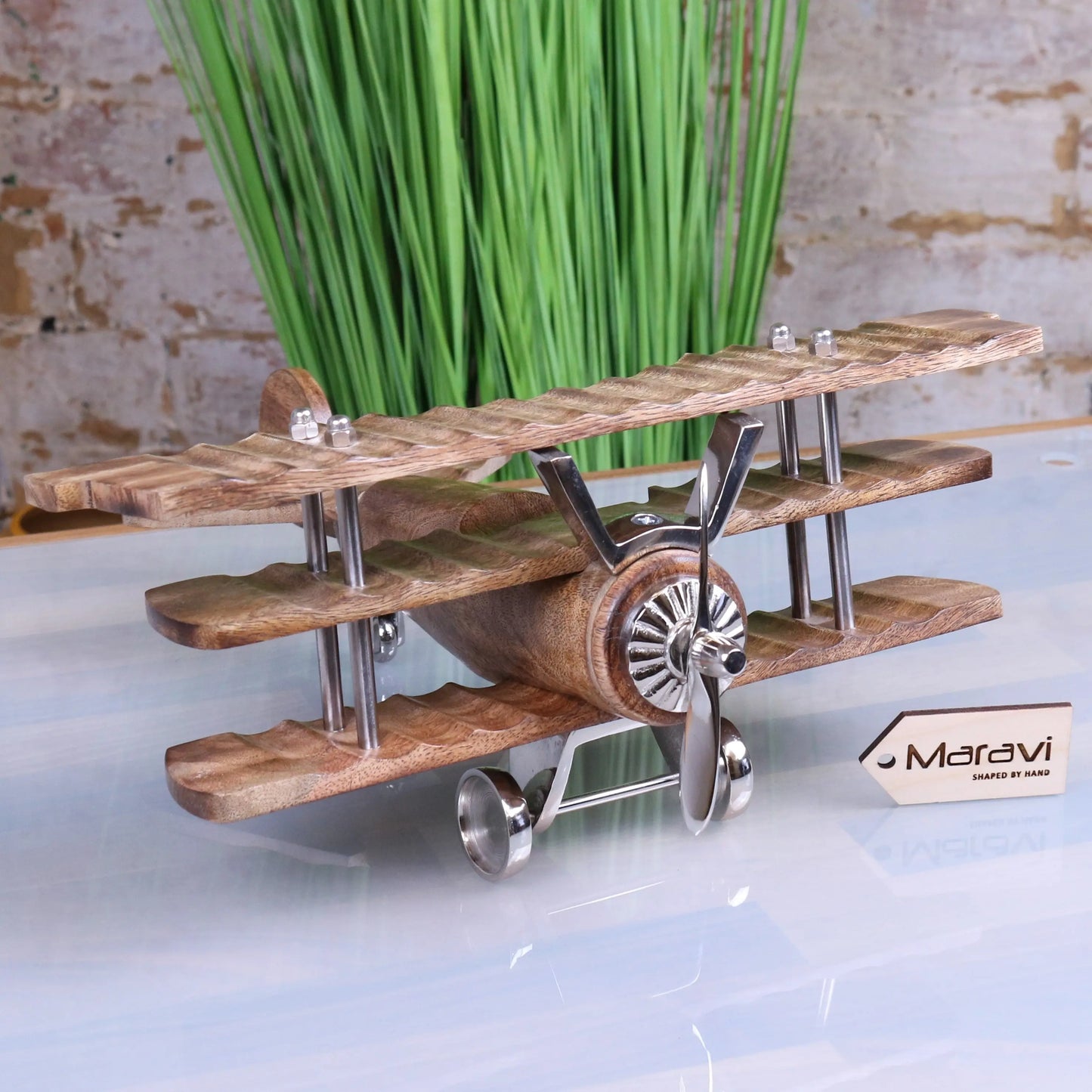 Narpala Wooden Airplane Model Front View
