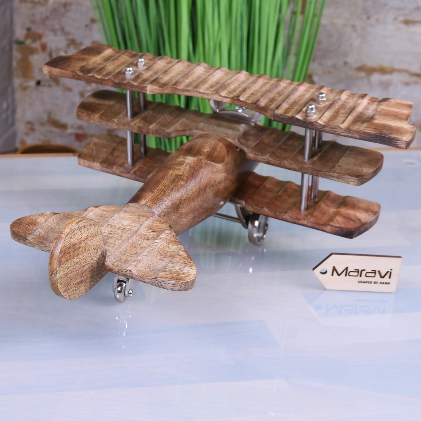 Narpala Wooden Airplane Model Rear View