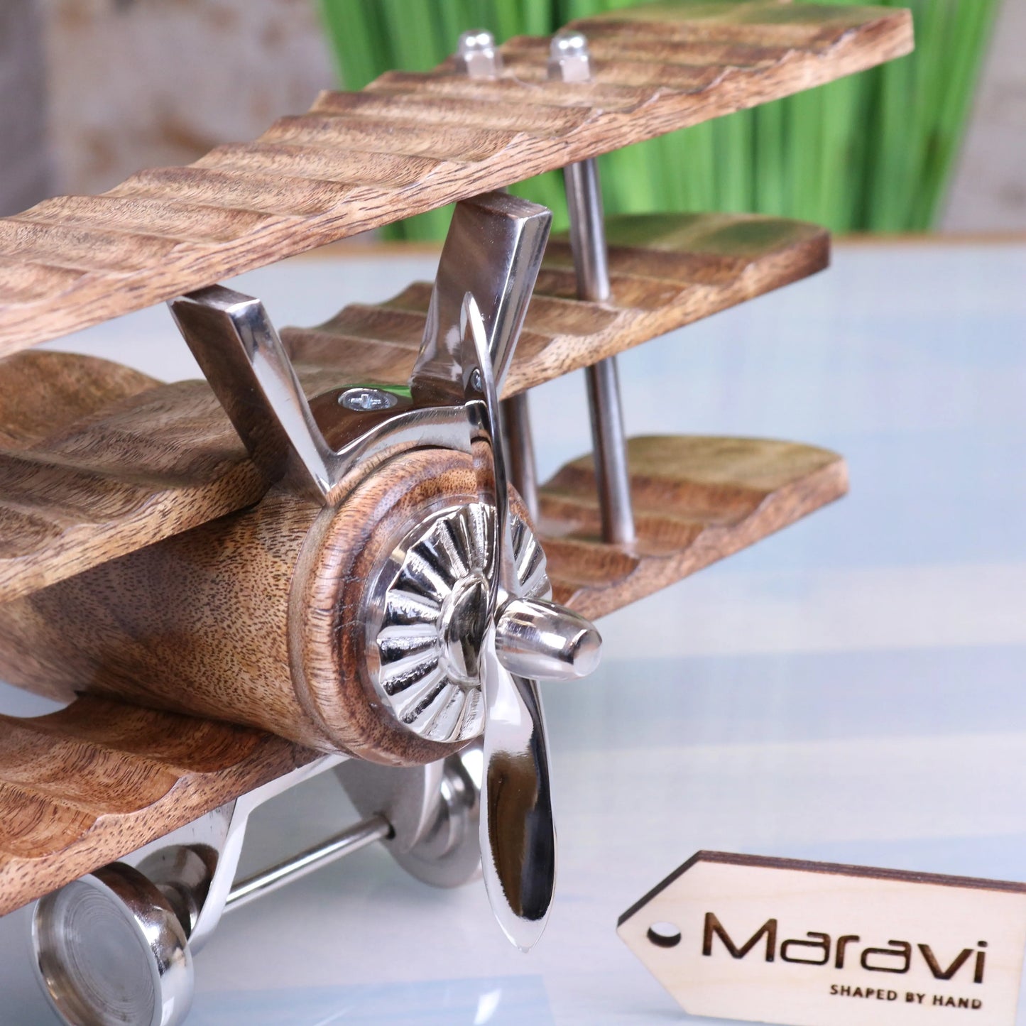 Narpala Wooden Airplane Model Closeup of Propeller