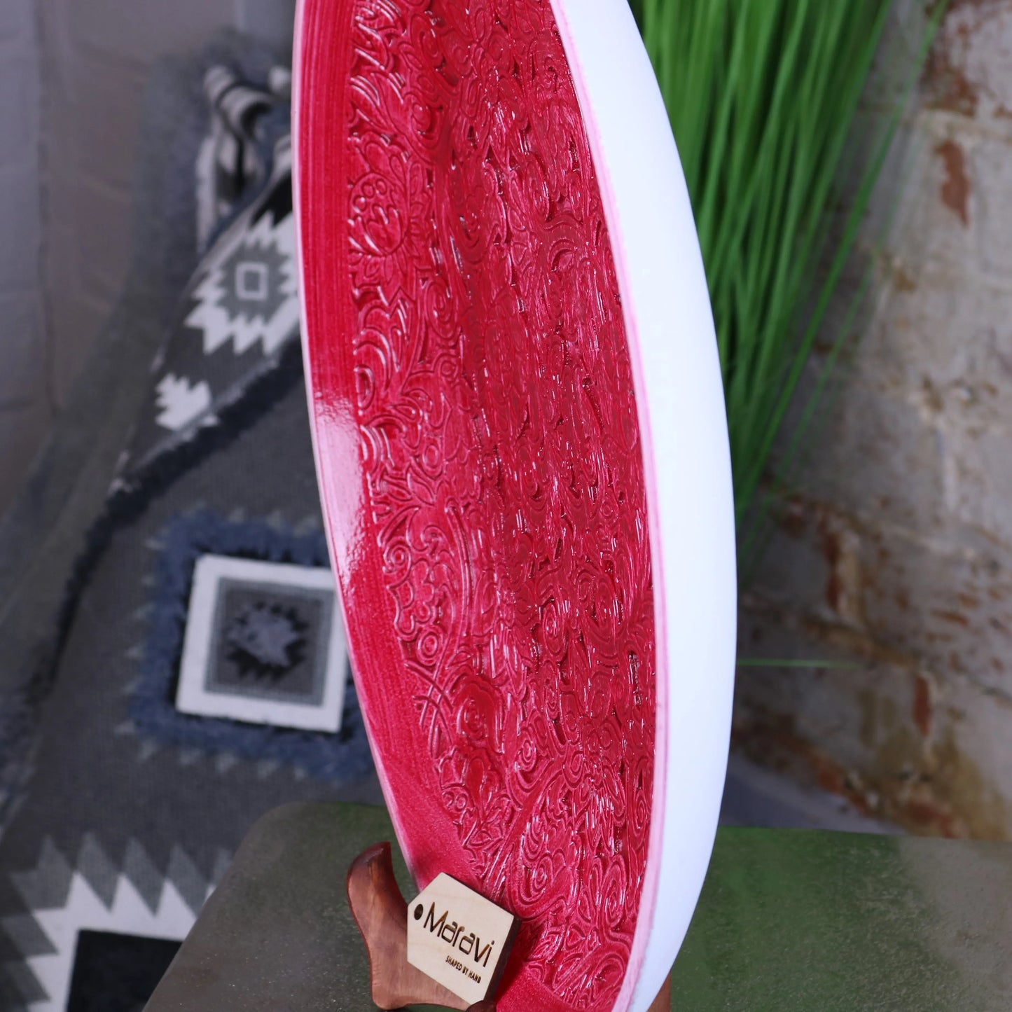 Paluru Fuchsia Pink Large Decorative Bowl Side View