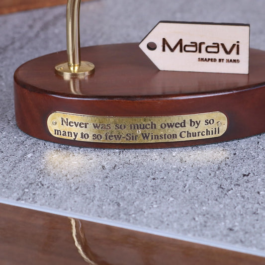 Brass 19cm Spitfire Model Closeup of Churchill Quote